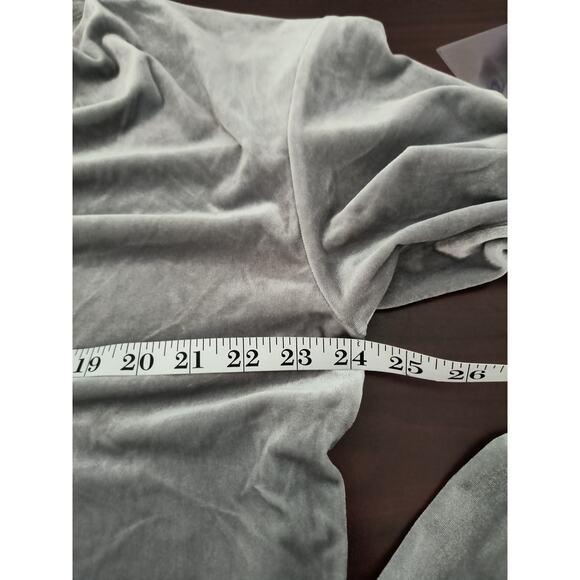 Ann Taylor Crushed Velvet Top Wmn's Sz XL Silver Draped Neck Long sleeve popover - Picture 5 of 10